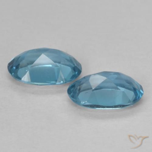 Gemme di Topazio Blu London naturale da 0.98 ct, Ovale, VVS-VS
