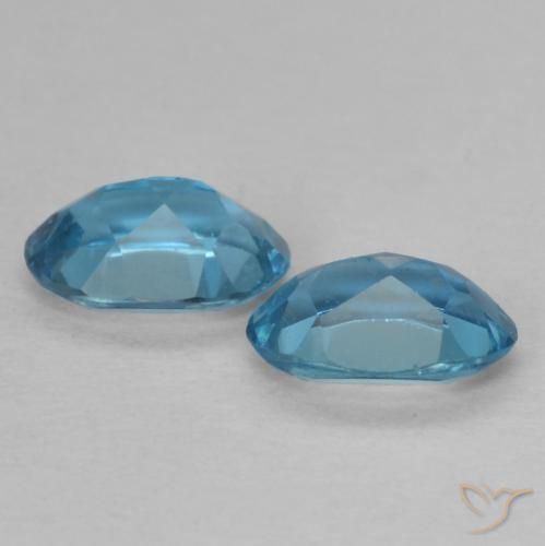 Gemme di Topazio Blu London naturale da 0.99 ct, Ovale, VVS-VS