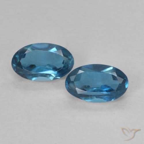0.72ctw Naturale Blu London Topazio, Ovale, VVS
