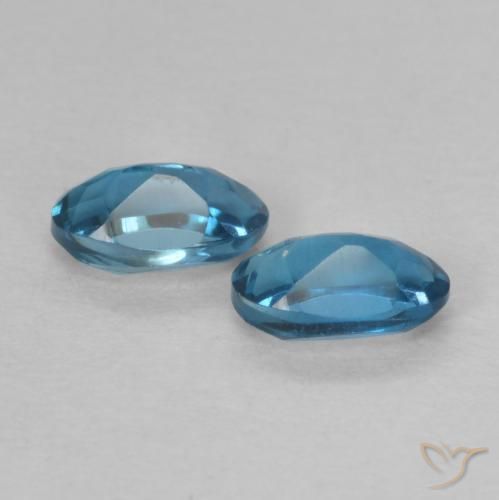 Gemme di Topazio Blu London naturale da 0.72 ct, Ovale, VVS