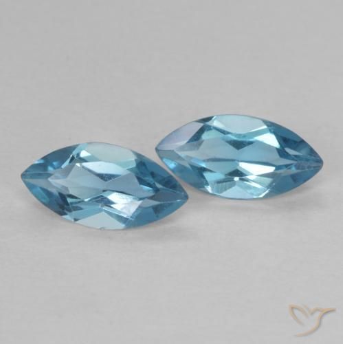0.83ctw Naturale Blu London Topazio, Taglio marquise, VVS-VS