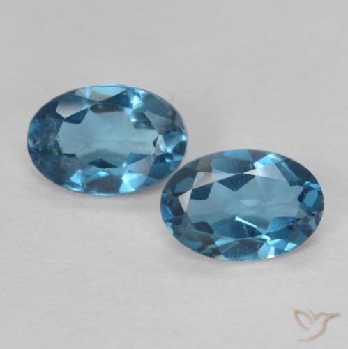 Gemme di Topazio Blu London naturale da 1.02 ct, Ovale, VVS-VS