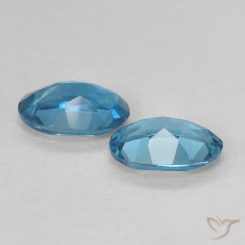 Gemme di Topazio Blu London naturale da 1.02 ct, Ovale, VVS-VS