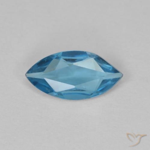 Topazio Blu London naturale da 0.46 ct, Taglio marquise, VVS