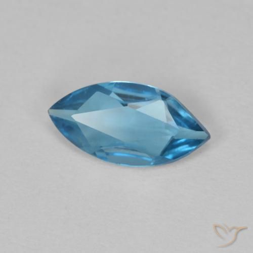 Topazio Blu London naturale da 0.46 ct, Taglio marquise, VVS