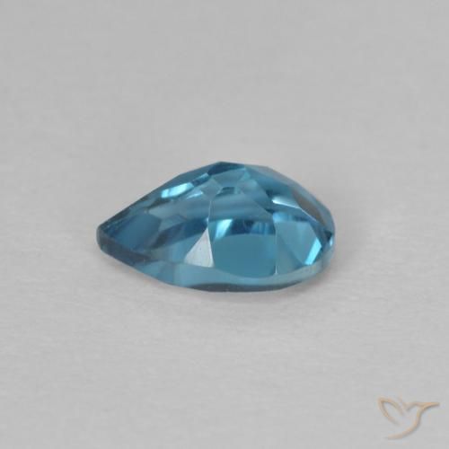 Topazio Blu London naturale da 0.54 ct, Forma a pera, VVS