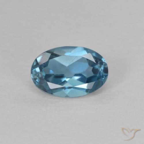 Topazio Blu London naturale da 0.64 ct, Ovale, VVS