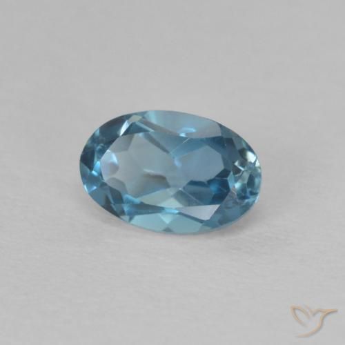 Topazio Blu London naturale da 0.64 ct, Ovale, VVS