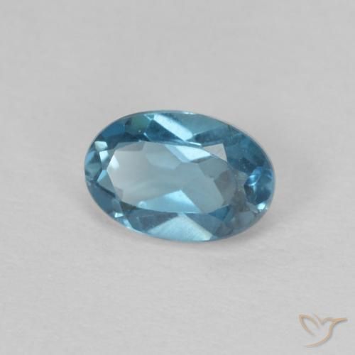 Topazio Blu London naturale da 0.67 ct, Ovale, VVS