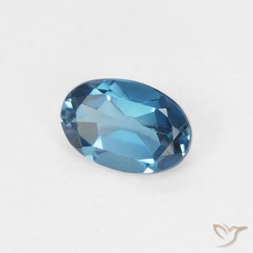 Topazio Blu London naturale da 0.59 ct, Ovale, VVS