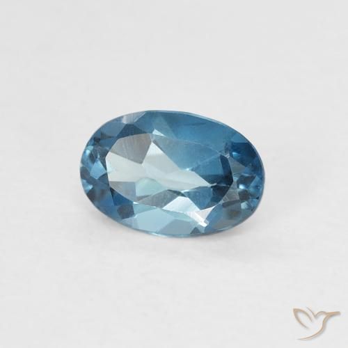 Topazio Blu London naturale da 0.64 ct, Ovale, VS