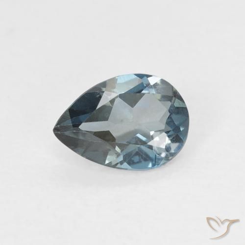0.64ct Naturale Blu London Topazio, Forma a pera, VVS