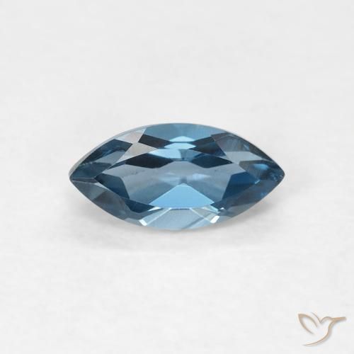 Topazio naturale blu da 0,47 ct, marchesa, VVS