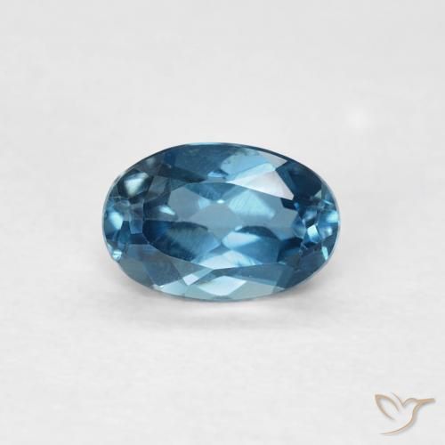 Topazio Blu London naturale da 0.57 ct, Ovale, VVS