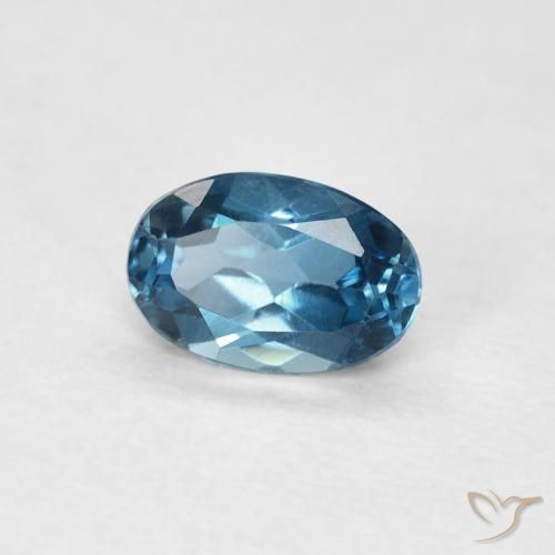 Topazio Blu London naturale da 0.57 ct, Ovale, VVS