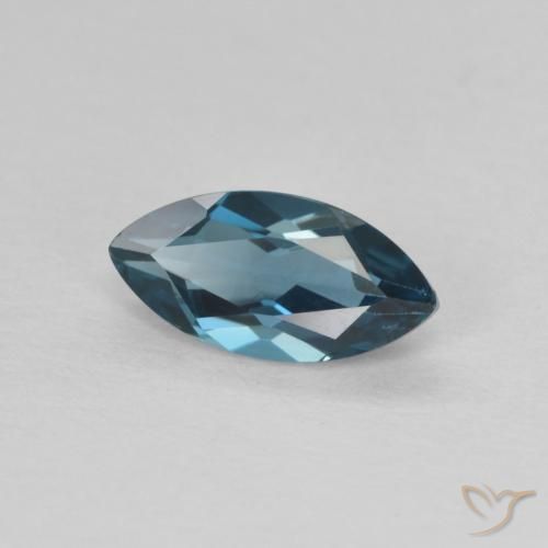 Topazio Blu London naturale da 0.72 ct, Taglio marquise, VVS