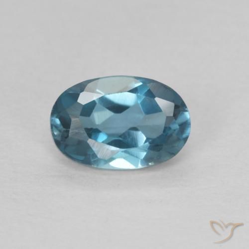 0.63ct Naturale Blu London Topazio, Ovale, VVS