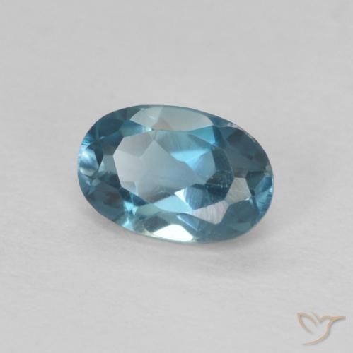 Topazio Blu London naturale da 0.63 ct, Ovale, VVS