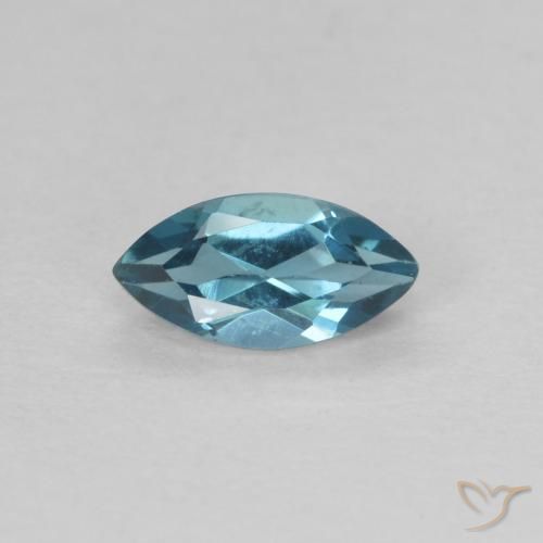 0.47ct Naturale Blu London Topazio, Taglio marquise, VVS