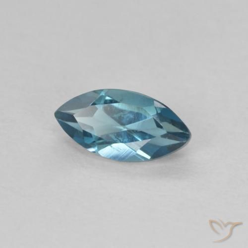 Topazio Blu London naturale da 0.47 ct, Taglio marquise, VVS