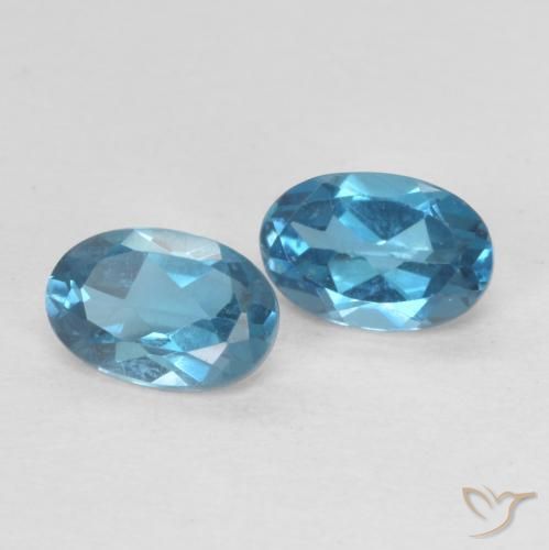 Gemme di Topazio Blu London naturale da 1.17 ct, Ovale, VS