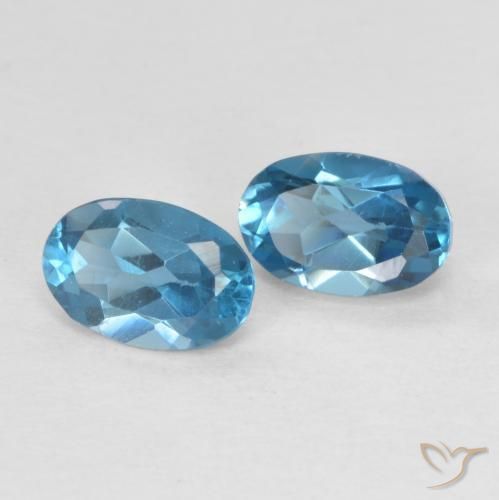 Gemme di Topazio Blu London naturale da 1.20 ct, Ovale, VS