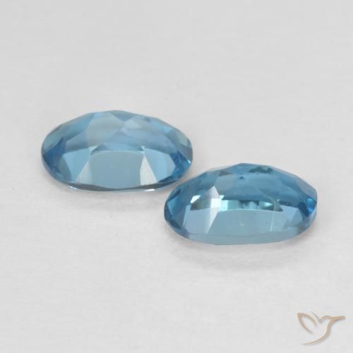 Gemme di Topazio Blu London naturale da 1.20 ct, Ovale, VS