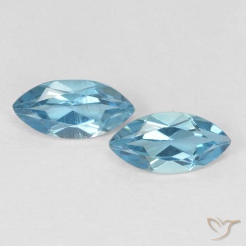 0.84ctw Naturale Blu London Topazio, Taglio marquise, VS