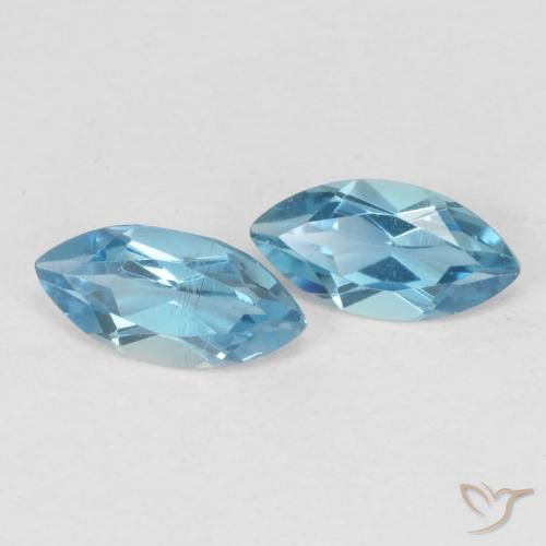 Gemme di Topazio Blu London naturale da 0.84 ct, Taglio marquise, VS