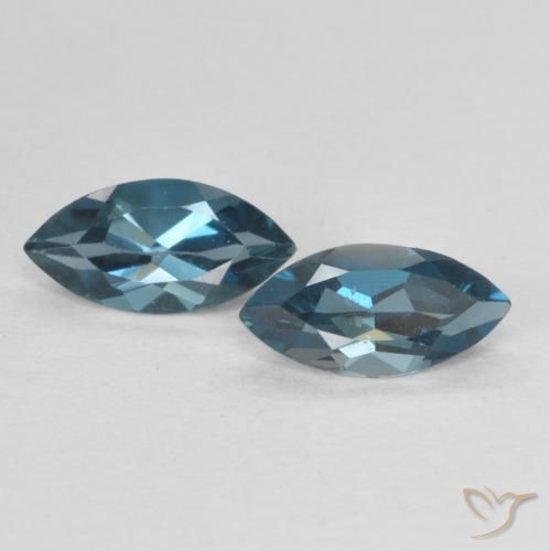 0.90ctw Naturale Blu London Topazio, Taglio marquise, VVS-VS
