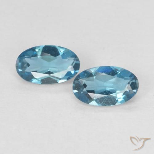 0.57ctw Naturale Blu London Topazio, Ovale, VVS-VS