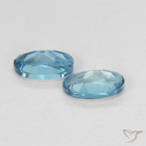 Gemme di Topazio Blu London naturale da 0.57 ct, Ovale, VVS-VS