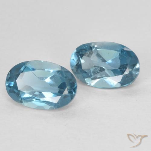 Gemme di Topazio Blu London naturale da 1.22 ct, Ovale, VVS-VS