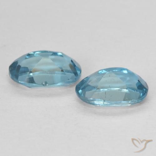 Gemme di Topazio Blu London naturale da 1.22 ct, Ovale, VVS-VS