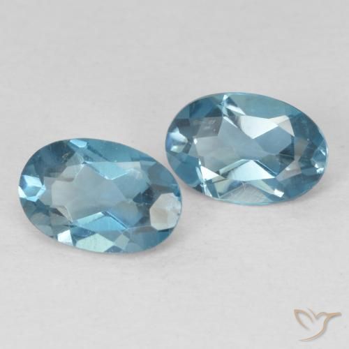 Gemme di Topazio Blu London naturale da 1.10 ct, Ovale, VVS-VS
