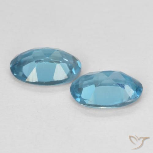 Gemme di Topazio Blu London naturale da 1.10 ct, Ovale, VVS-VS