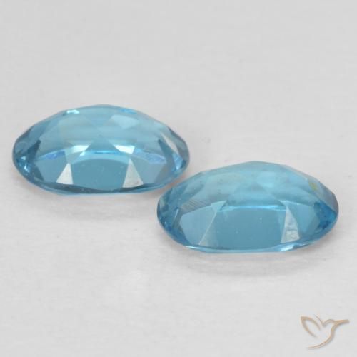 Gemme di Topazio Blu London naturale da 1.04 ct, Ovale, VVS-VS