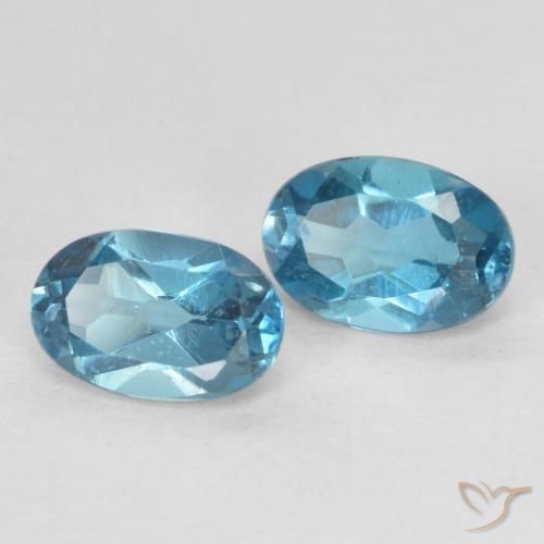 Gemme di Topazio Blu London naturale da 1.22 ct, Ovale, VS