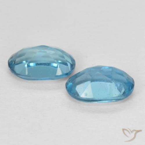 Gemme di Topazio Blu London naturale da 1.22 ct, Ovale, VS