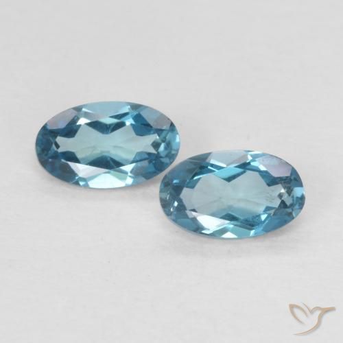 0.53ctw Naturale Blu London Topazio, Ovale, VVS-VS