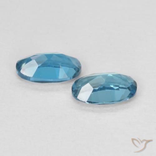Gemme di Topazio Blu London naturale da 0.53 ct, Ovale, VVS-VS
