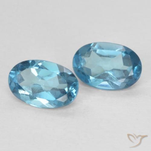 Gemme di Topazio Blu London naturale da 1.12 ct, Ovale, VVS-VS