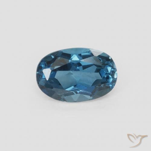 0.61ct Naturale Blu London Topazio, Ovale, VVS-VS