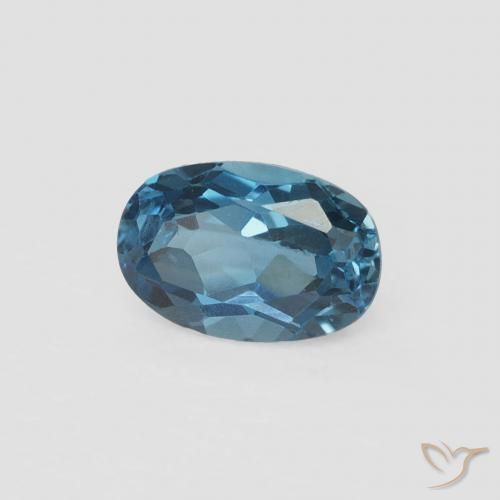 Topazio Blu London naturale da 0.61 ct, Ovale, VVS-VS