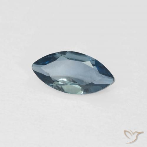Topazio Blu London naturale da 0.58 ct, Taglio marquise, VVS-VS