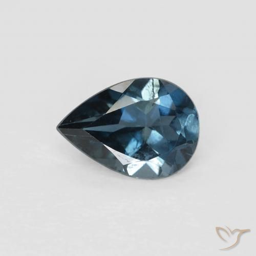 Topazio Blu London naturale da 0.85 ct, Forma a pera, VVS-VS