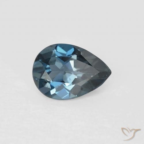 Topazio Blu London naturale da 0.71 ct, Forma a pera, VVS-VS