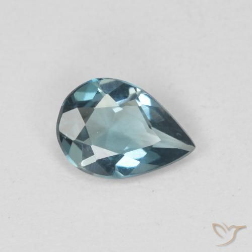 Topazio blu london naturale da 0,53 ct, taglio a pera, VVS-VS