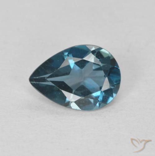 0.69ct Naturale Blu London Topazio, Forma a pera, VVS-VS