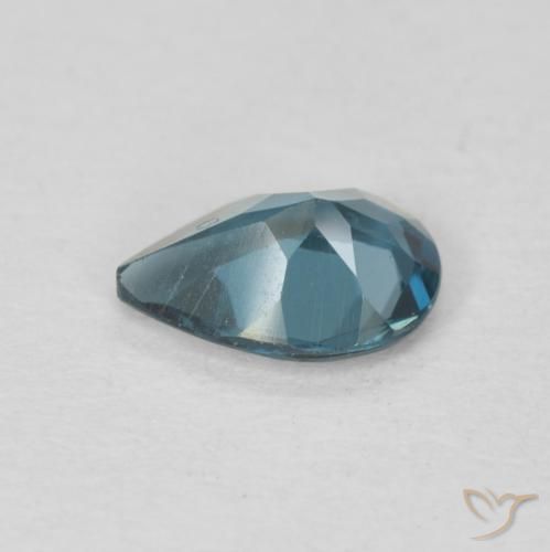 Topazio Blu London naturale da 0.69 ct, Forma a pera, VVS-VS